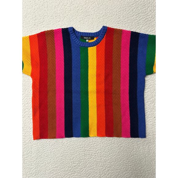 Sugar Lips Womens Reading Rainbows Sweater Medium - Picture 5 of 8